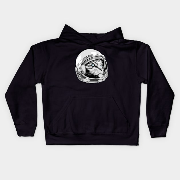 Space Kitty Cat Kids Hoodie by DMBarnham